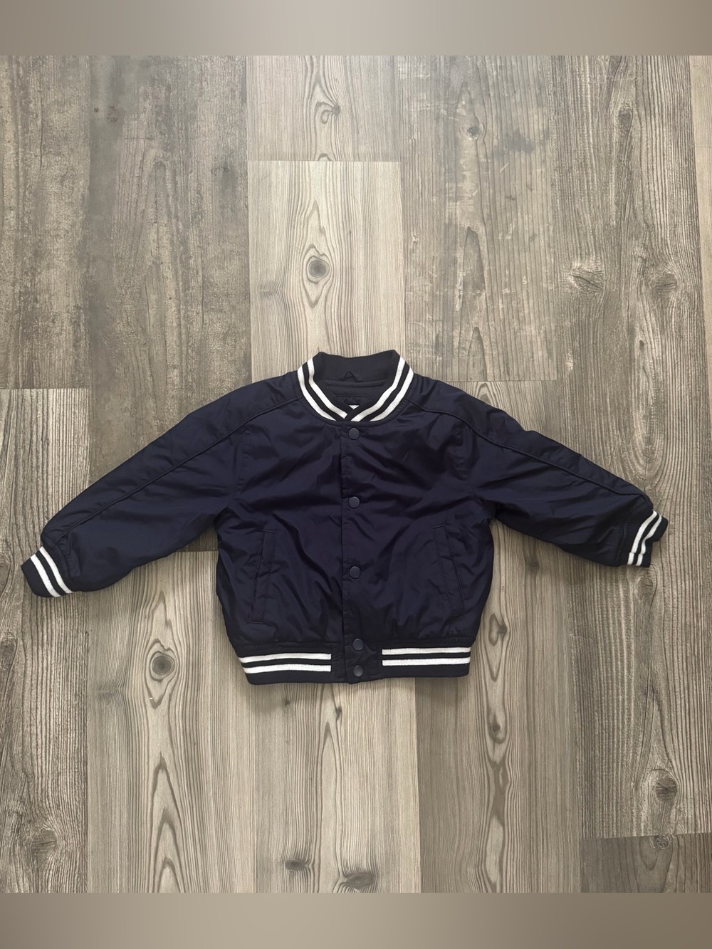 Baby GAP Navy Bomber Jacket with White Striped Trim